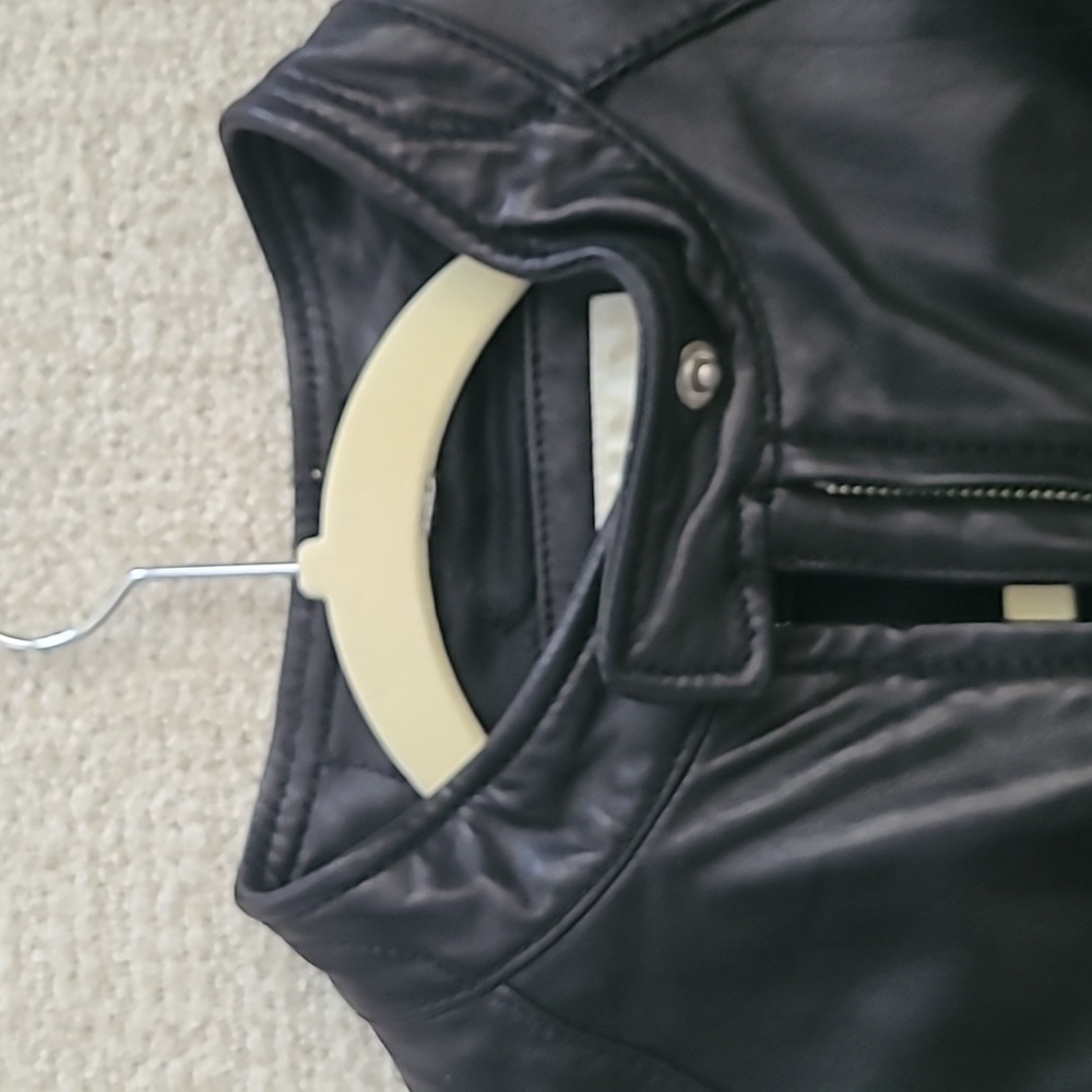 Women's black leather jacket Jones New York - Picture 4 of 11